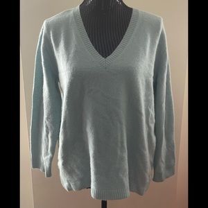 Nordstrom Signature Blue Cashmere V-Neck Sweater Size XS